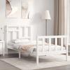 VidaXL Bed Frame with Headboard White 90x200 Cm Solid Wood 3193127