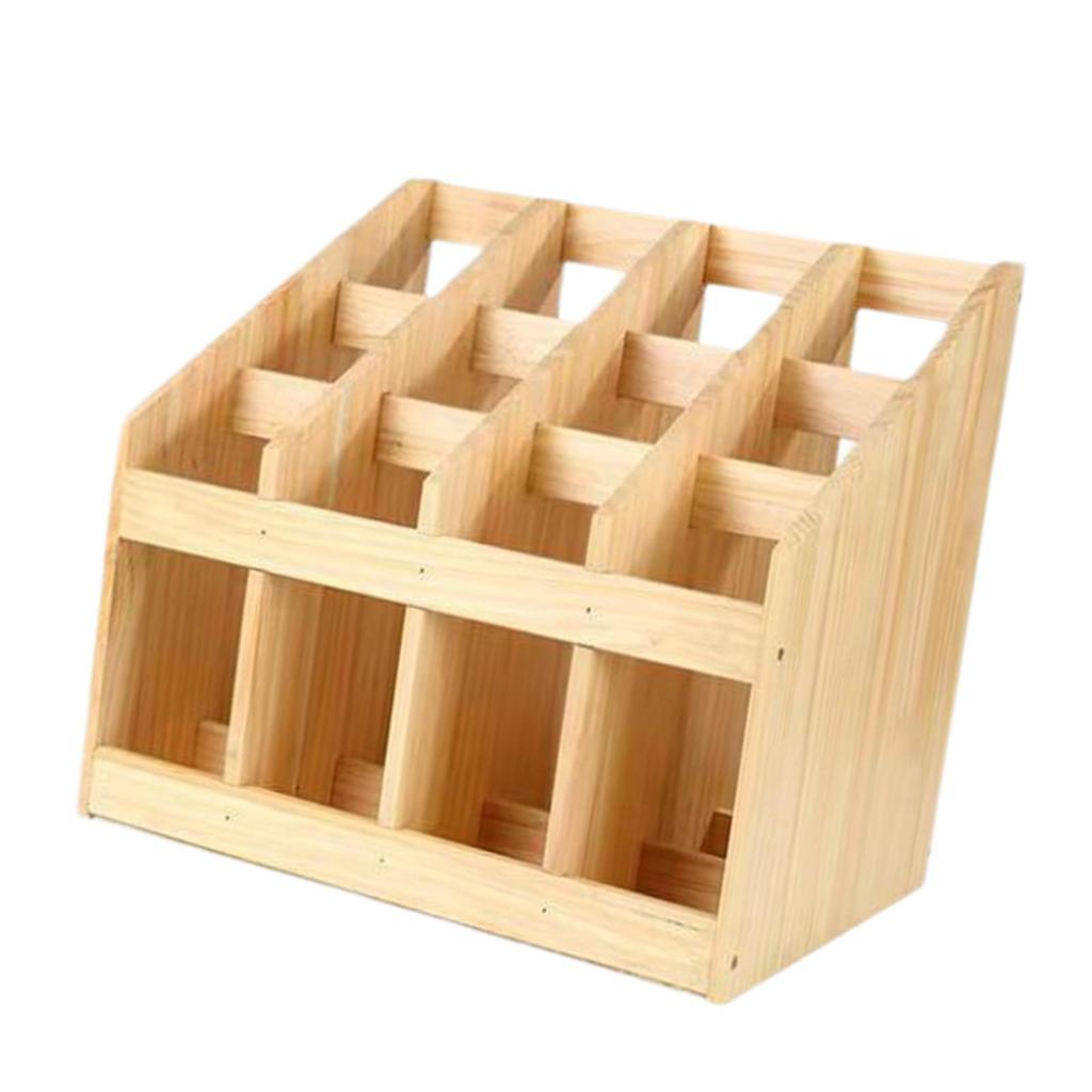Carpet Rack Children Work Storage Solid Wood Organizer Functional Shelf Wooden Rug Stand
