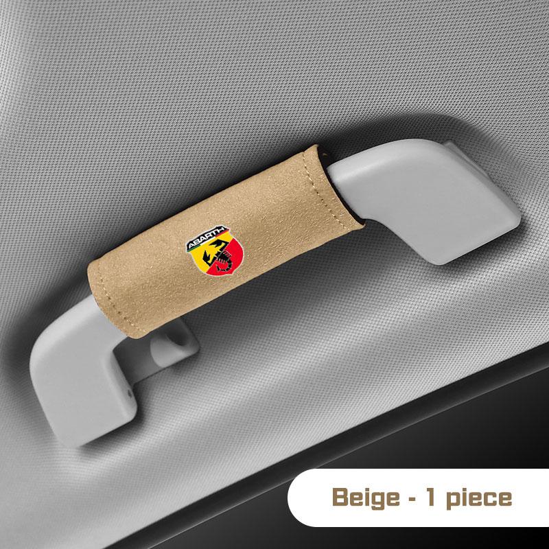 Car Handle Protection Case Suede Cover For Fiat Abarth 695 595 500 124 125 500C Series Car Roof Armrest Inner Door Pull Cover