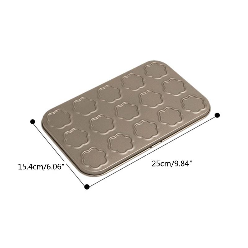 15 Cup Cookie Sheet Macaron Pan Baking Tray Cookie Sheet for Oven Baking Champagne Gold Baking Mold Macaron Baking Gift