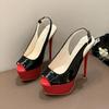 Women Sandals 2024 Summer Fish Mouth Sexy Super High Heels Open Toe Platform Sandals Gladiator Party Dress Red Wedding Shoes