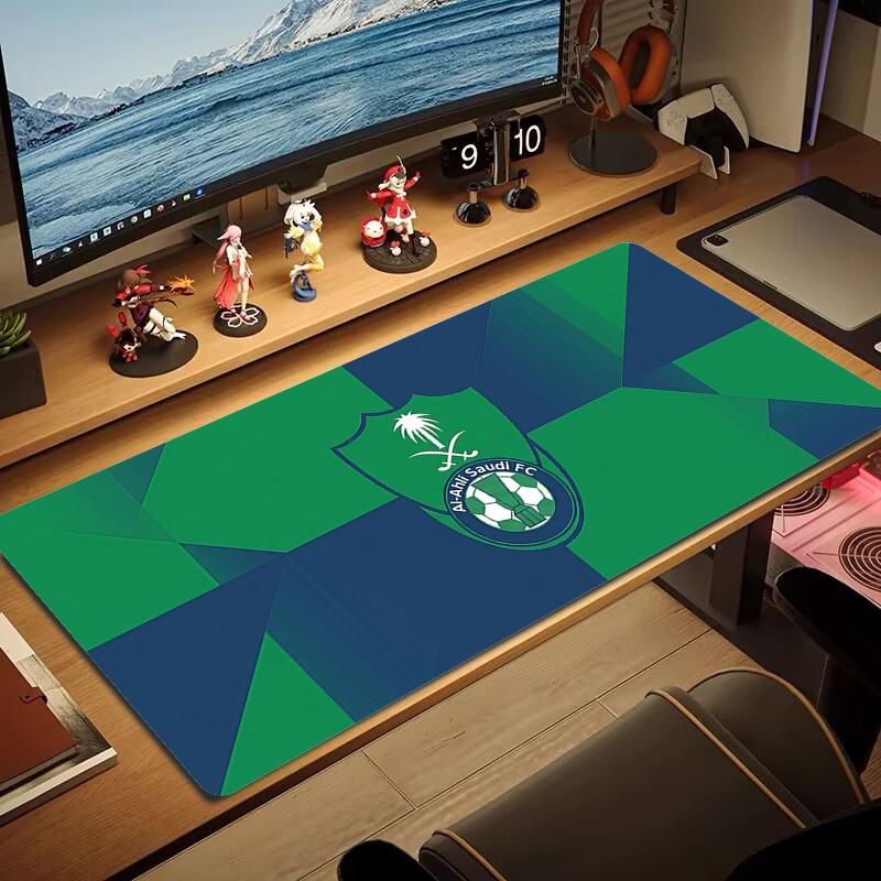 Al-Ahli Saudi FC Lace Solid Color Mouse Pad Large Gaming Table Cushion Non-slip Laptop Tablet Big Mousepad XXL Mat Mini PC Playmat With Lock edge