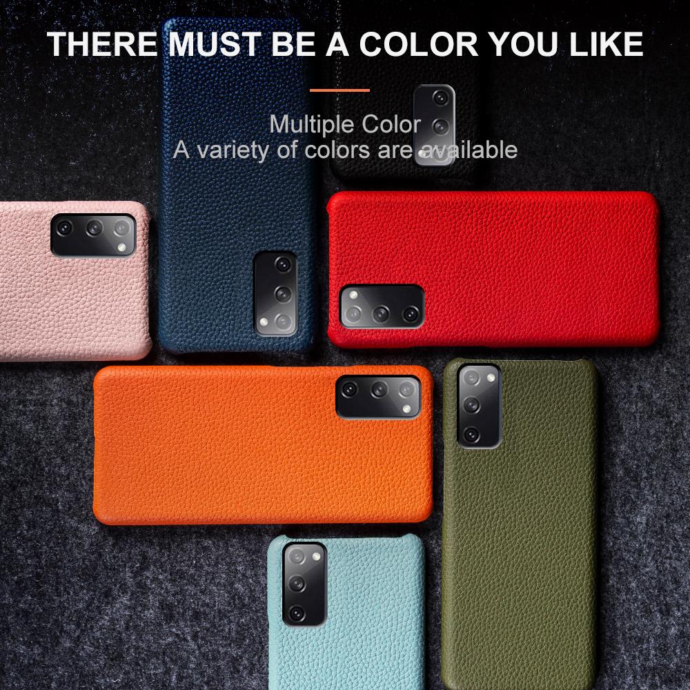Luxury Business Cover for SAMSUNG S20 FE CASE Litchi Genuine Leather Cases S20Plus S21Ultra Back Cover Coque Shockproof Funda