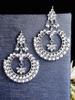 Oxidierte Silber Kundan Chandbali Ohrringe