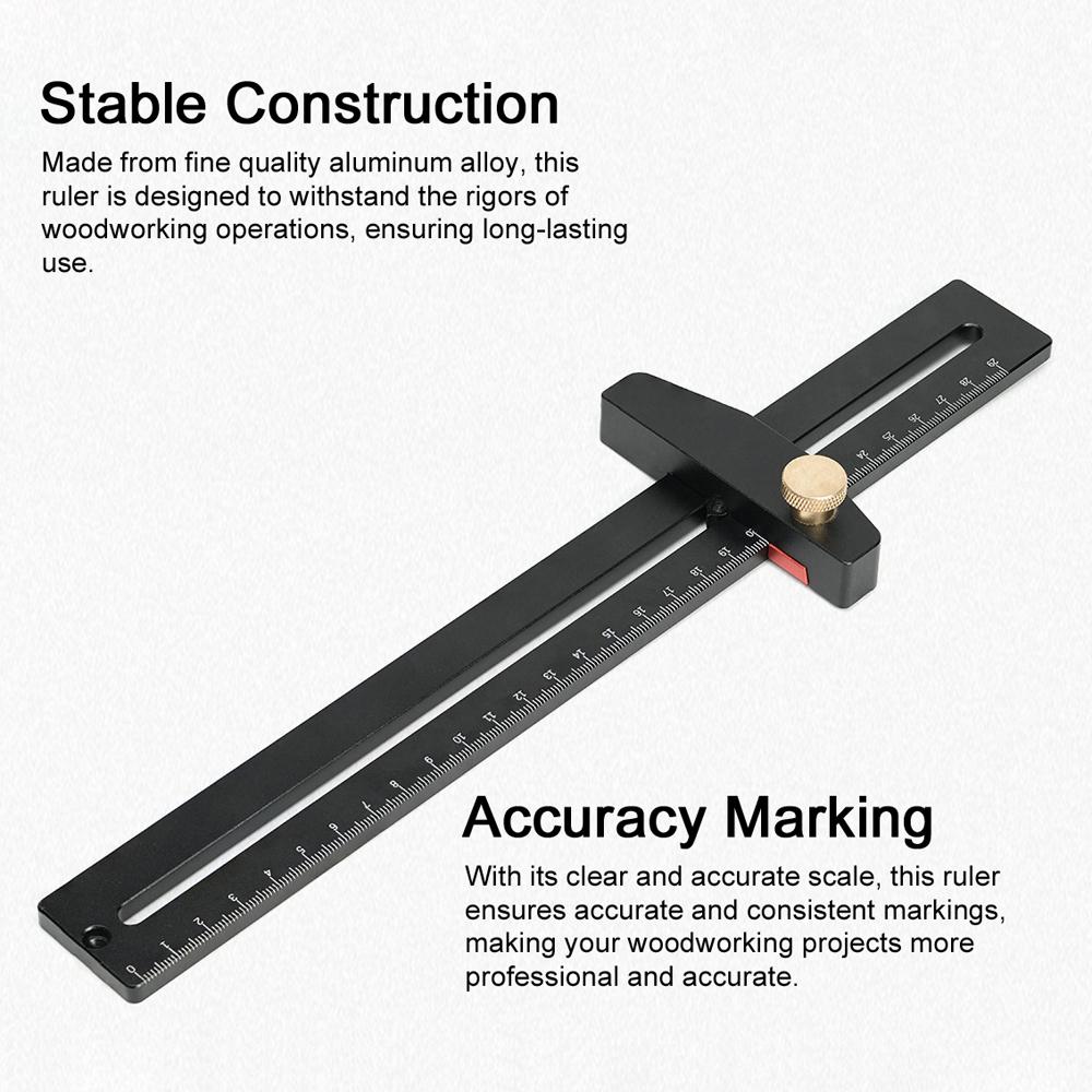 290mm Aluminum Alloy Woodworking Circular Drawing Ruler Multifunctional Carpenter Measurement Tool