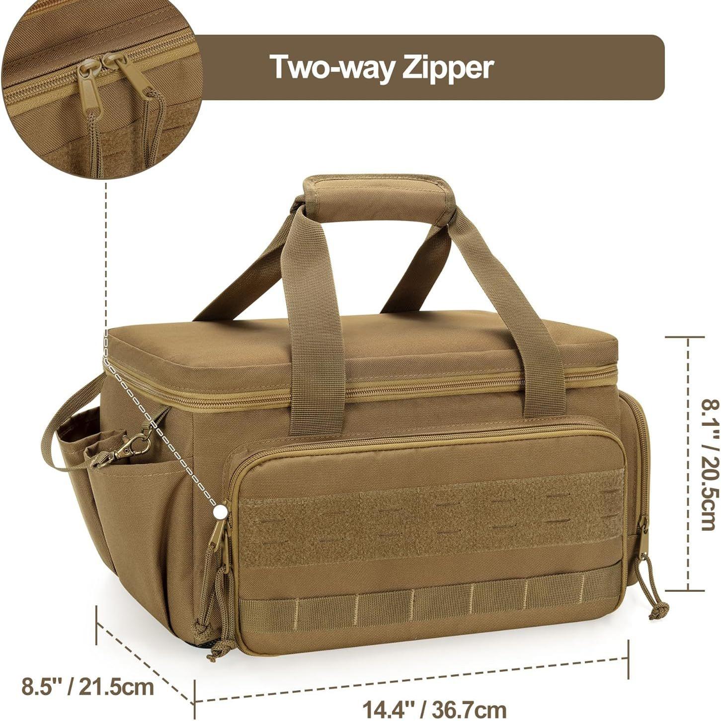 Heavy Duty Tool Bag 14Inch, Portable Two Way Zipper Tool Box Organizer Storage, Toolbox Organization Padded Handle Toolbag