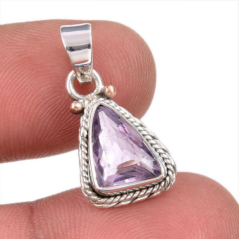 

Natural Pink Amethyst Gemstone 925 Solid Sterling Silver Jewelry Pendant 1 p8u02