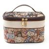 Makeup Bag for Women Nylon Cute Bear Makeup Cosmetic Organizer Portable Toiletry Bag with Handle for Home Travel Brown