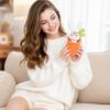 Plush Rabbit Toy Keychain Soft Stuffed Animal Bunny in Carrot Shaped Pouch Plush Key Ring Accessory for Bags and Backpacks