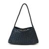 Autumn and winter Korean niche versatile commuter handmade pu woven bag French holiday style vegetable basket single shoulder underarm bag