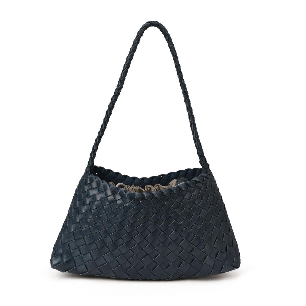 Autumn and winter Korean niche versatile commuter handmade pu woven bag French holiday style vegetable basket single shoulder underarm bag