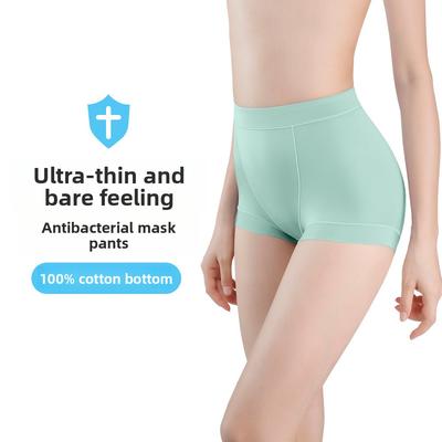 Ladies Spring and Summer Ultra Thin Breathable High Waist Belly Lift Hip Fast Dry Ice Silk Cotton Antibacterial Briefs
