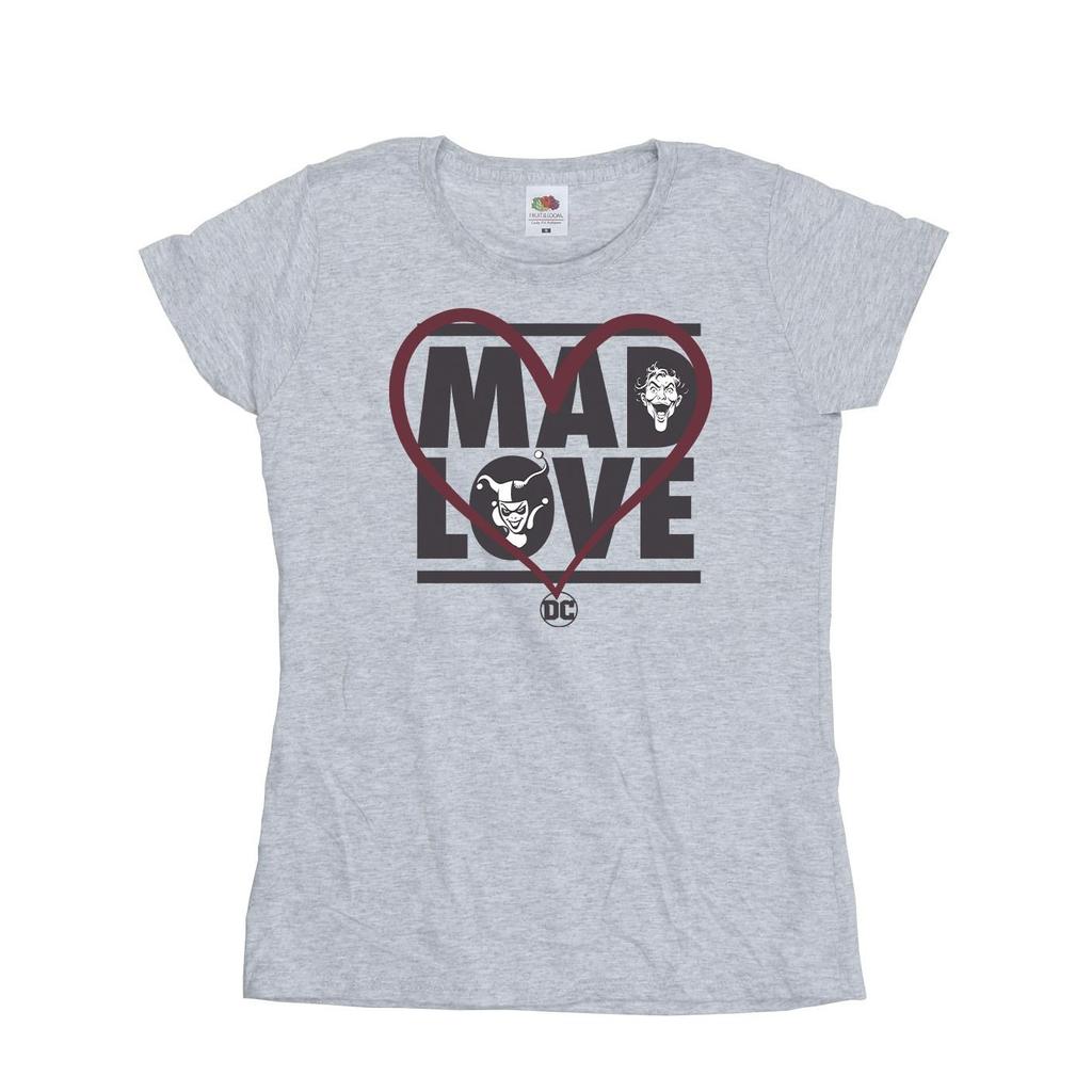 Batman Womens/Ladies Mad Love The Joker & Harley Quinn DC Comics T-Shirt