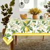 Summer Lemon Floral Print Tablecloth for Table Decor Watercolor Lemon Green Leaves Kitchen Dining Table Cloth Picnic Party Decor