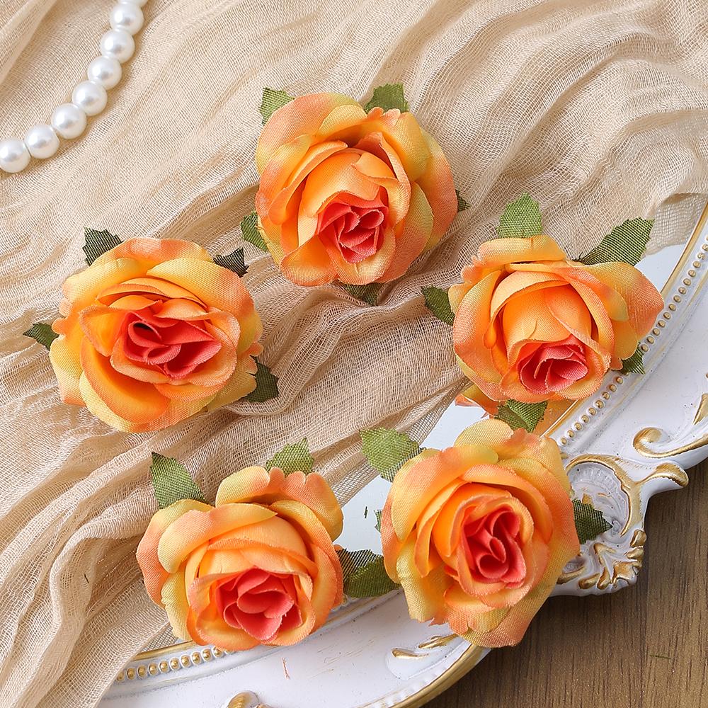 50PC Artificial Flowers DIY Candy Box Cake Home Decor Christmas Decorative Wreaths Wedding Party Garden Roses Arch Silk Fake