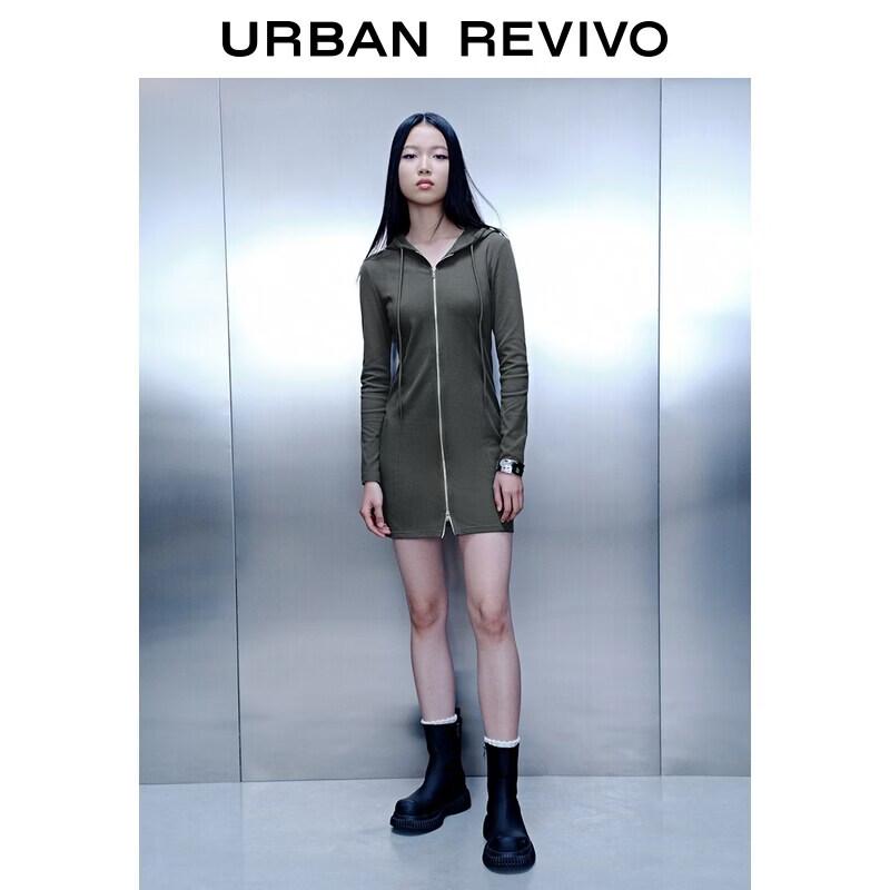 Women s Autumn Hooded Zipper Mini Dress S