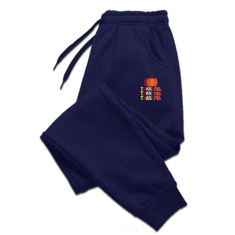 Men's Printed Autumn Winter Fitness Jogging Sport Trousers Loose Fit Solid Color Streetwear Pants