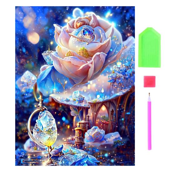DIY Diamond Painting Kit Romantic Moon Flowers Patterns Stress Relief Confidence Boost Relaxation Diamond Art Craft