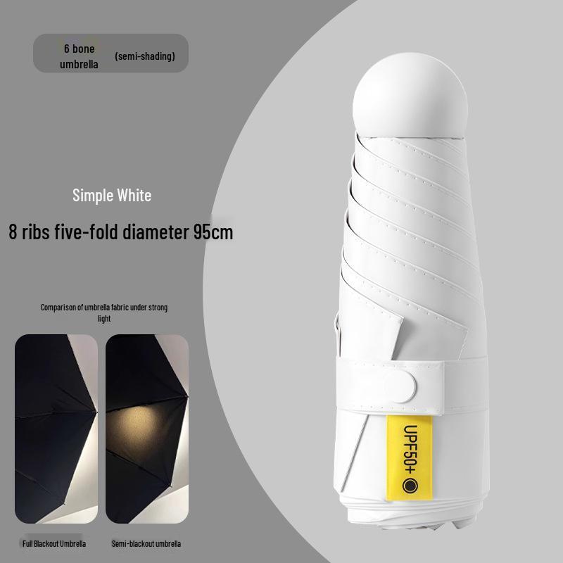 Mini Five-Fold UV Protection Sunscreen Umbrella: Portable and Dual-Use for Sun and Rain, Women's Sunshade Umbrella