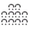10 Seturi Conector U Cataramă Gunmetal 16.5x11x6mm Catarame Pod Arc 5.5mm Șuruburi Fier Încrucișate f