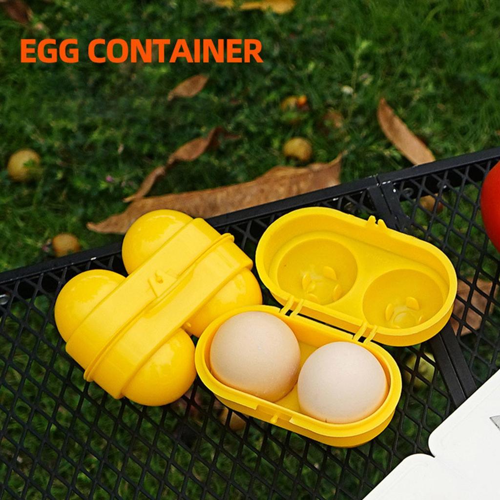 2 Fächer Eieraufbewahrungsbox Haushaltsküchenorganizer Eierhalter Behälter Koffer Tragbar Outdoor Camping Picknick Eierboxen Koffer