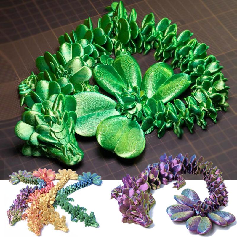 3D Printed Lucky Magic Dragon Movable Joint Fidget Toy Rotatable Articulated Office Desktop Ornament Adults Kid Toy Crafts Gifts