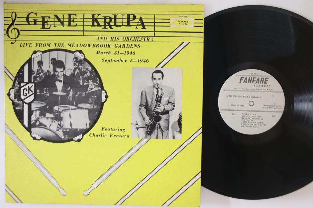 LP Record GENE KRUPA - Live From The Meadowbrook Gardens LP34134 FANFARE 1979 US Jazz Used