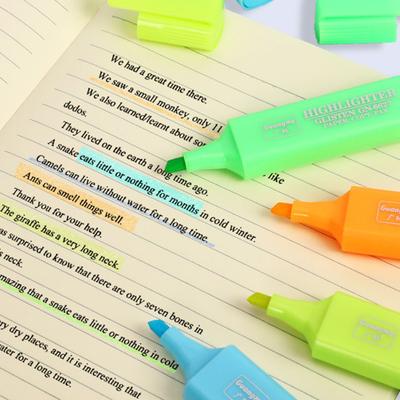 Highlighter Pen 8 Colors Smooth Writing Quick Low Saturation Marking Non-slip Handbook Drawing Marking Pen Stationery