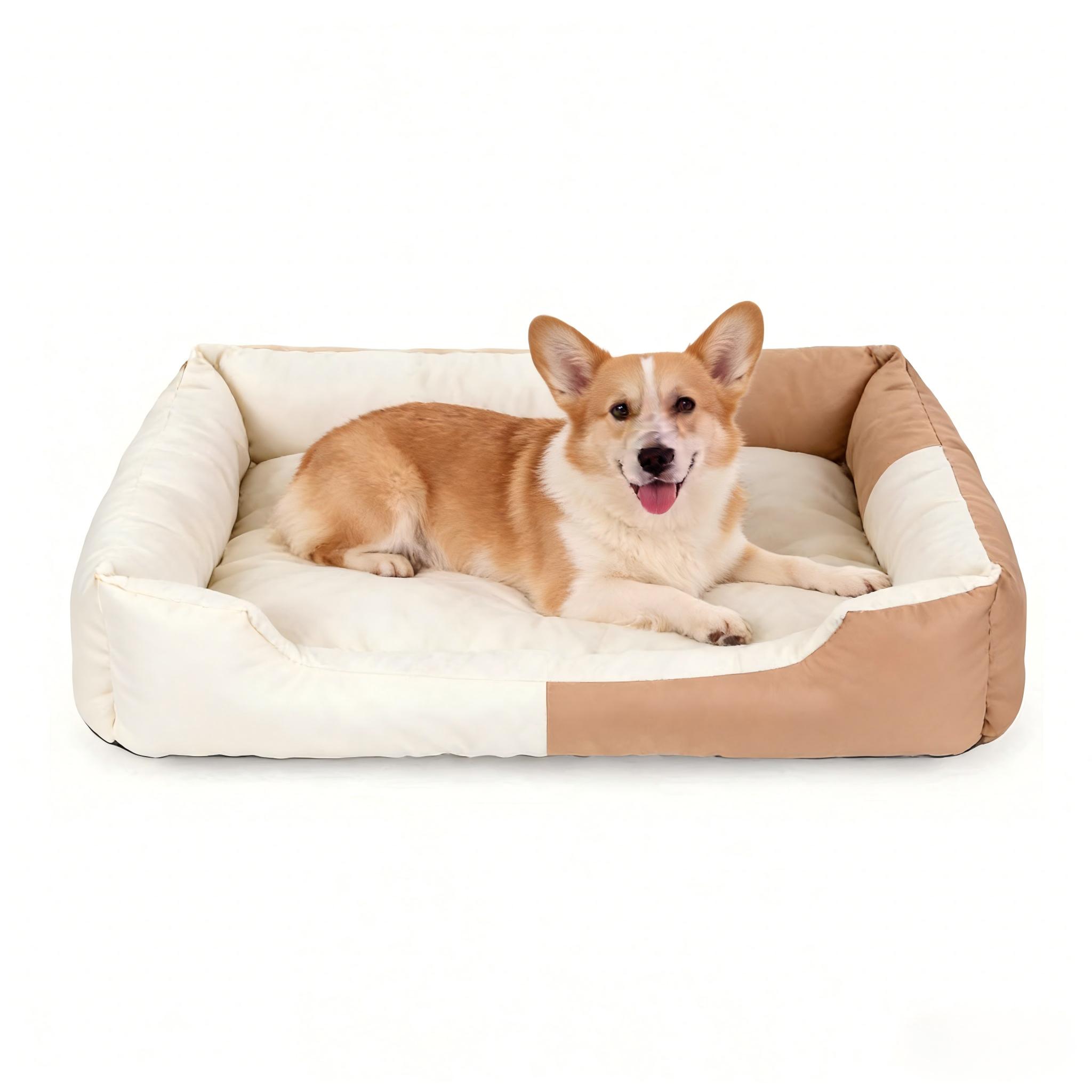 Custom Warm New Design Rectangle Orthopedic Dog Bed Memory Foam with Washable Removable Sofa Luxury Pet Bed (Blue,M) синий