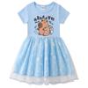 Korean Style Sparkling Rainbow Star Princess Dress for Girls - Short Sleeve Summer & Long Sleeve Spring/Autumn Styles Available