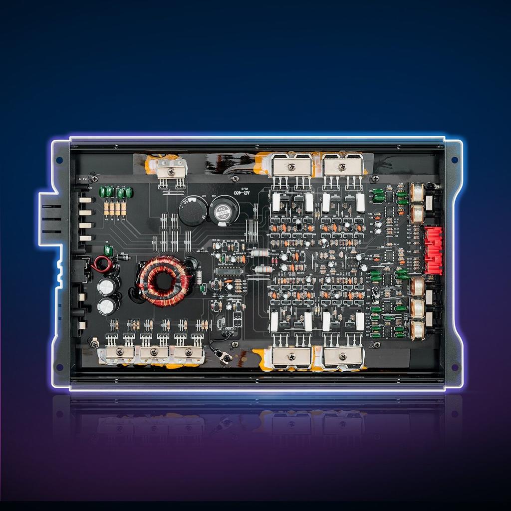Car Audio Amplifier, 4-Channel Bridgeable Car Amplifier, Multichannel Class AB Stereo Amp, Max. 4 x 250W at 4 Ohms / 4 x 500W at 2 Ohms, High Output,