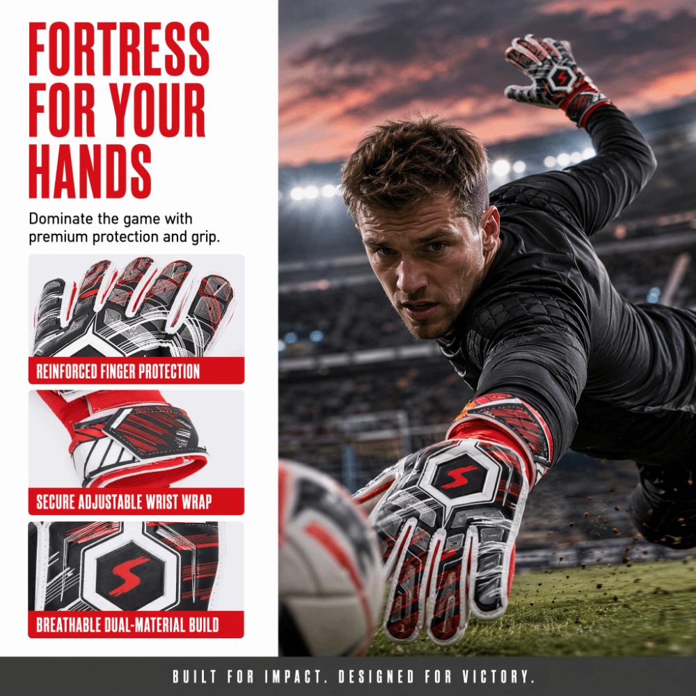 2pcs Latex Material Latex Goalkeeper Gloves Collision Resistance Finger Guard Gloves  Soccer Match