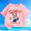 T-shirt per Bambini con Stampa Cartoon Judy Coniglio di Zootopia Indumenti Genitore-Figlio Multicolore Opzionale Abbigliamento Estivo