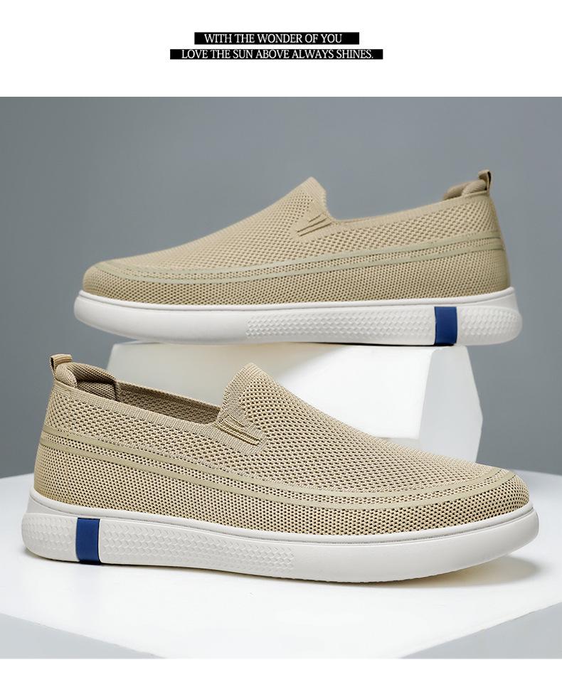Men's Summer Fly-knit Breathable Slip-on Dad Shoes - Korean Style Casual & Comfortable