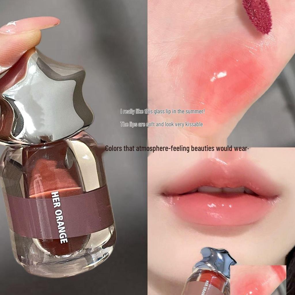 HERORANGE Starfall Hydrating Lip Glaze - Pure Desire, Watery Glow for a Natural, Youthful Shine.