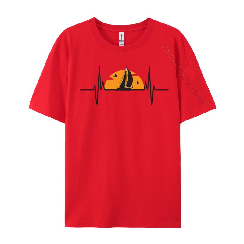 

Sailing Heartbeat Tshirts For Men 2024 New Fashion Cotton Top Tshirts Cute Style Anime Printed TShirt S