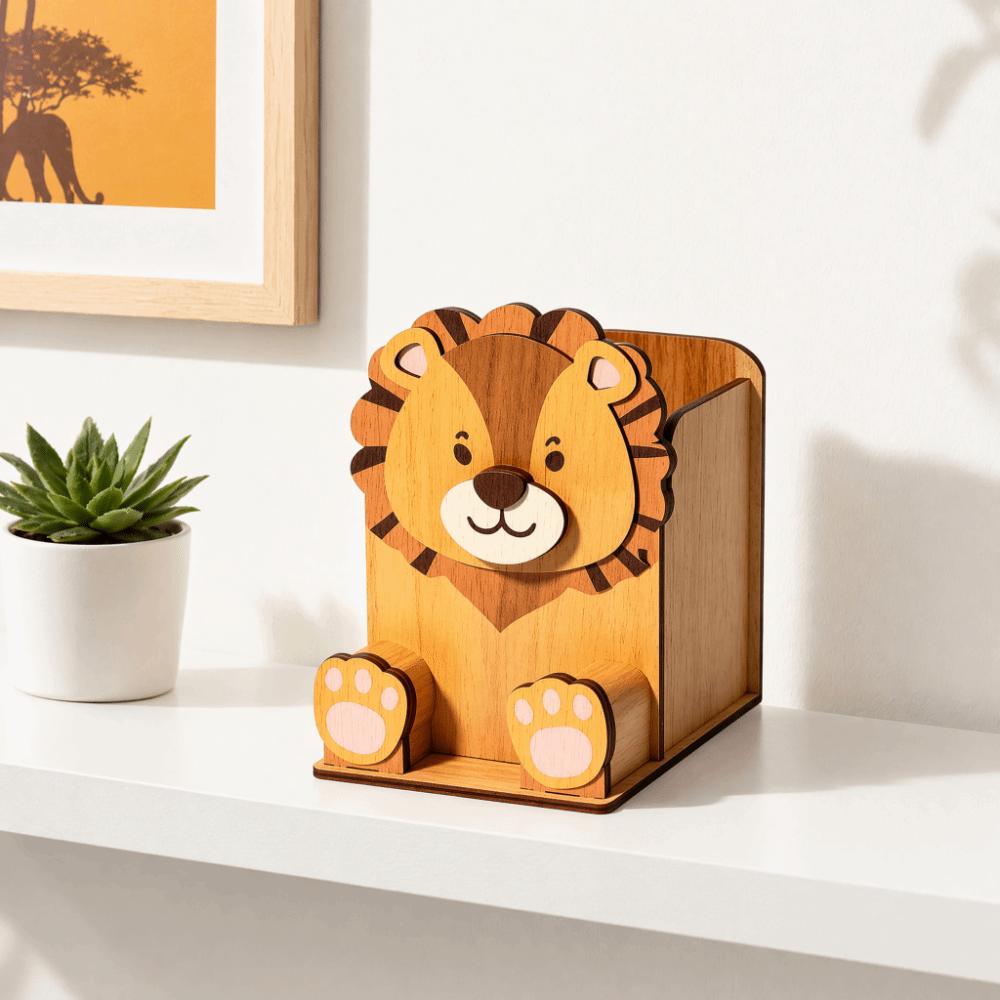 Wooden Material Spectacle Stand Hand Carved Pen Holder Rack Wooden Phone Display Stand Home Use