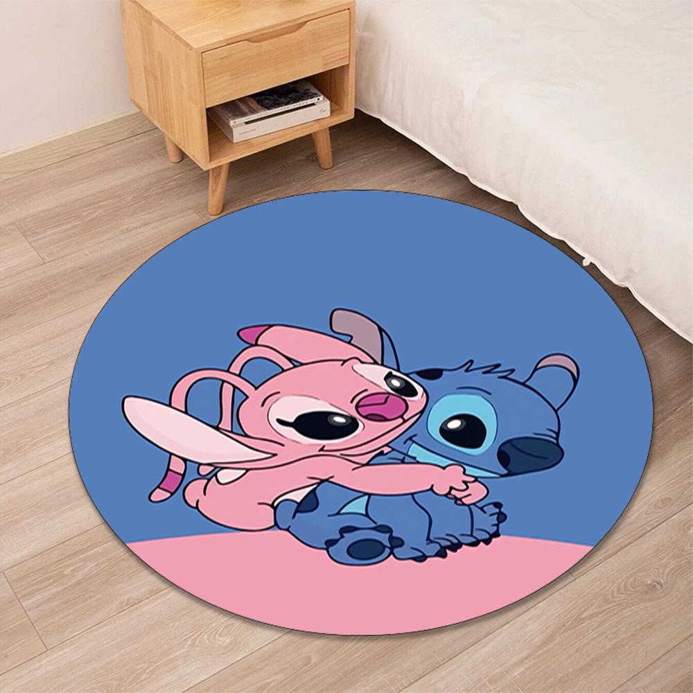 Stitch Printed Round Rug Carpet Chair Rug Area Rug Entryway Doormats,for Office Chair Living Room Bedroom Kitchen Room.