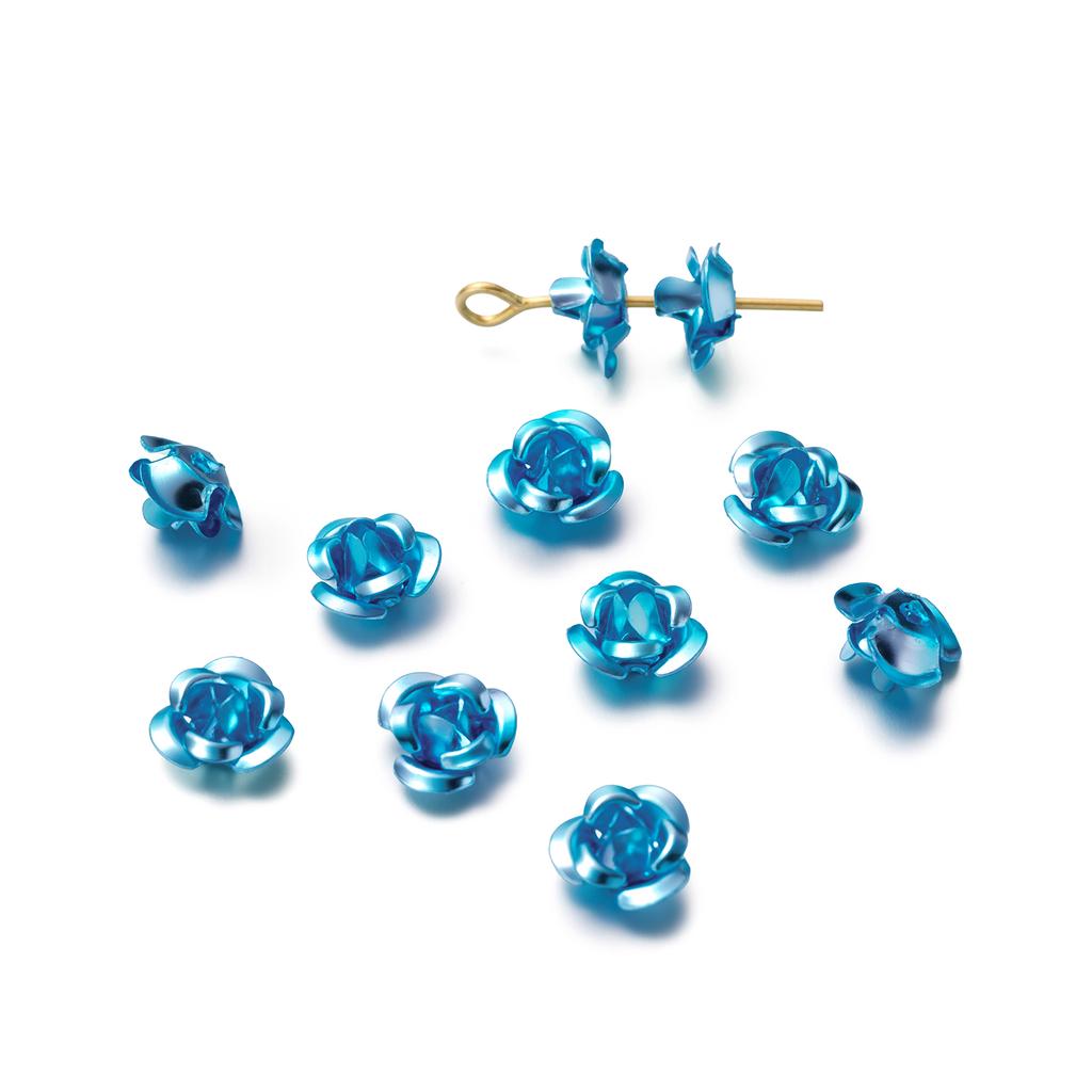30/50pcs 7/9/11 mm Aluminum Flower Spacer Beads Colorful Loose Bead for Bracelet Earrings Jewelry Making Accessories
