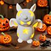 Yousheng Light Up Halloween Decoration Ceramic Carved Pumpkin Skull Bat Figurine LED Tabletop Ornament for Halloween Home Shelf Desk Decor