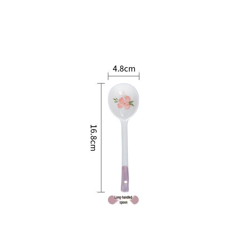 Ceramic Underglaze Twisty Stirring Spoon - Cute Children's Tableware and Dessert Spoon