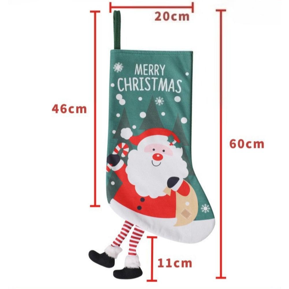 Hanging Christmas Santa Claus Snowman Decorative Gift Socks Christmas Tree Ornaments Scene Setup Cute Christmas Candy Gift Bag
