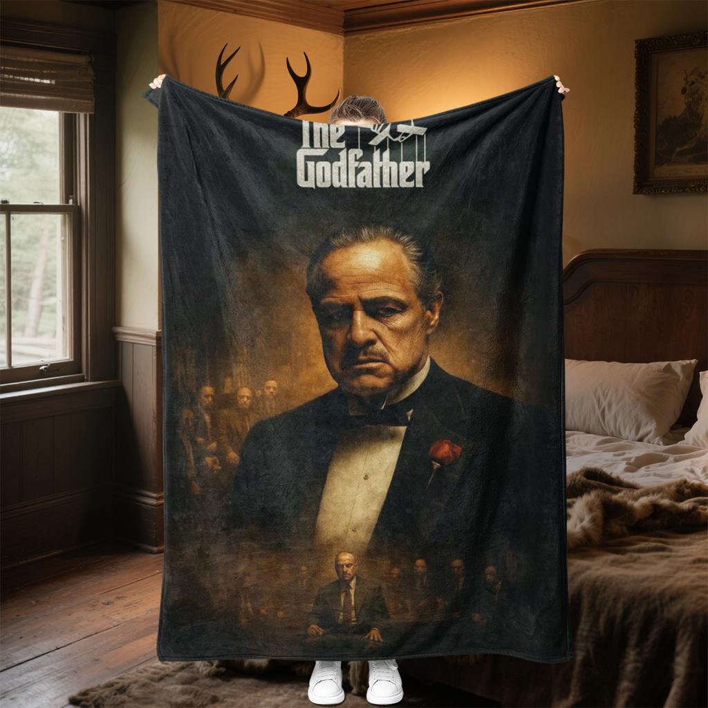 1PC Godfather Godfather Blanket Soft Comfortable All Seasons Suitable Sofa Office Travel Home Use Makes Great Gift