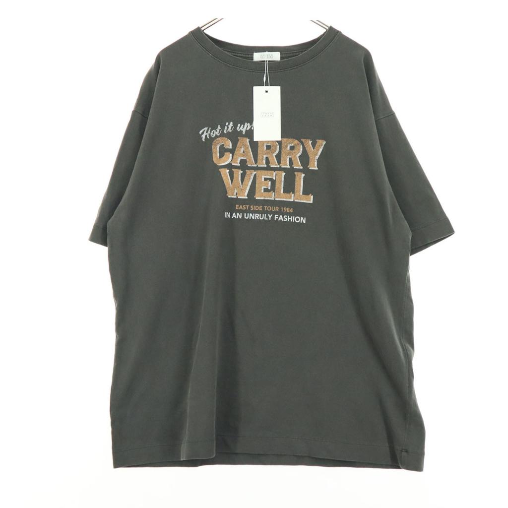 unused LOWRYS FARM Print Short sleeve T-shirt F Charcoal gray Women Used