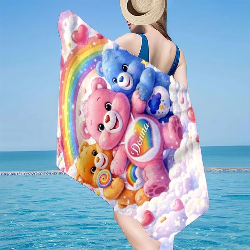 Rainbow Bears  Beach Towel, Super Soft Microfiber, Gift for Her/Him, Birthday, for Pool, Beach, Travel, Home Decor Fan gifts