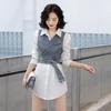 European Fashion Vest & White Shirt Set for Women - Spring/Autumn 2024 - Elegant Petite Hong Kong Style.