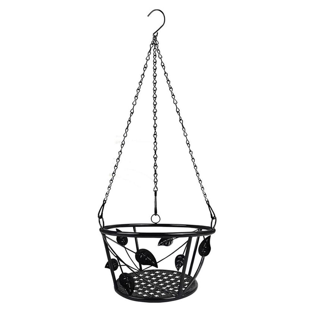 Planter Hanging Chain Home Decor Ornament Iron Elegant Hanging Plant Basket for Garden Porch Balcony Indoor Outdoor