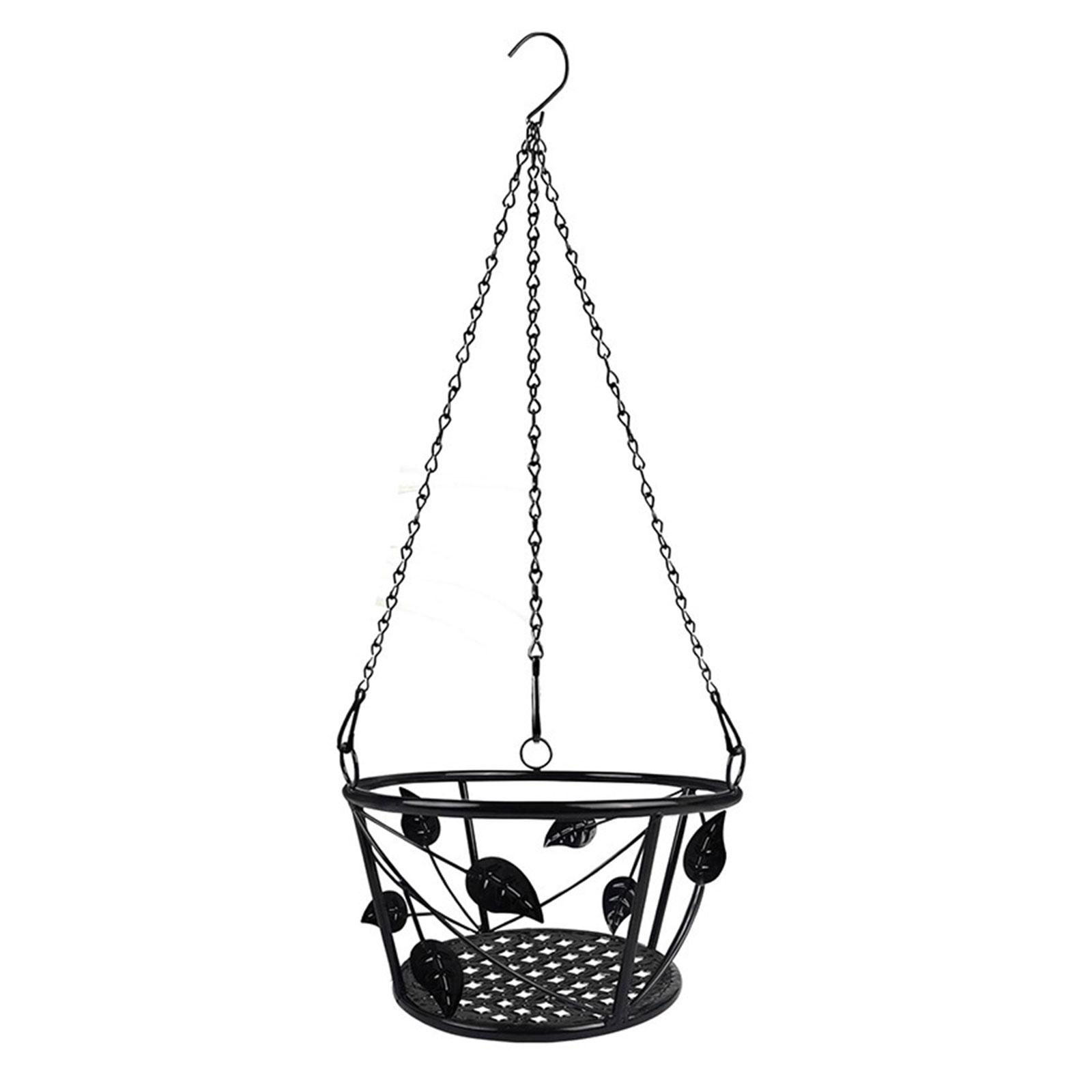 Hanging Planter Metal Basket Flower Pot Shelf Wall Mounted Plant Holder for Balcony Patio Home Garden
