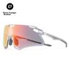 ROCKBROS Cycling Glasses, Photochromic Bicycle Goggles, Windproof And Sand-Proof Sports Glasses, Clear/PC Light Gray To Full Red Photochromic