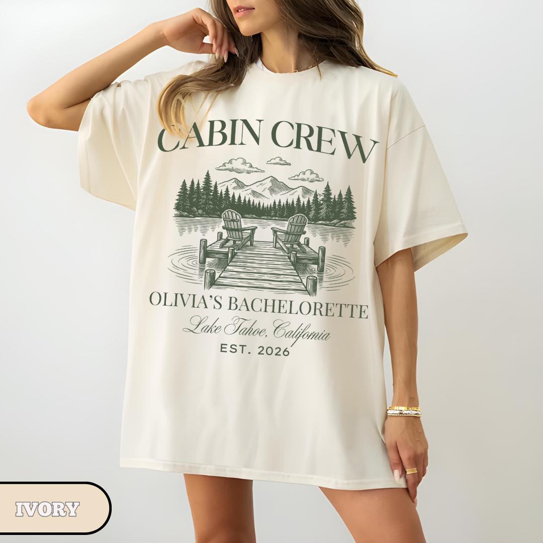 Custom Camp Bachelorette Party Shirt, Lake Themed Bridal Party, Hiking Bach, Cabin Crew, Girls trip, Mountain Bride Tee S